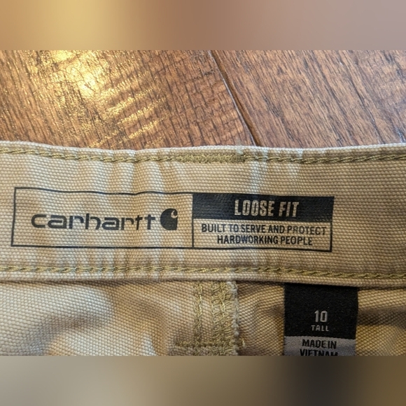 Carhartt Women's Rugged Flex Loose Fit Canvas Work Pant, Khaki, 10 Tall - Picture 5 of 14